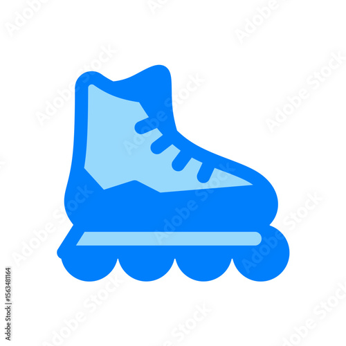 shoe skate with roller wheel duotone icon