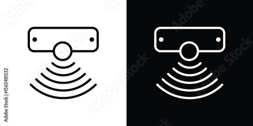 Motion sensor icon Design concept. Black and white line icons