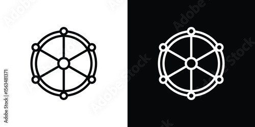 Multichannel icon Design concept. Black and white line icons