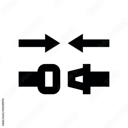 Illustration of seatbelt buckle safety instruction icon vector illustration for graphic design and web design projects vector