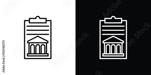Policy icon Design concept. Black and white line icons