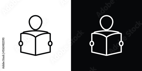 Reading icon Design concept. Black and white line icons