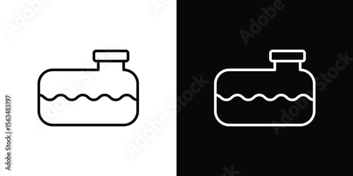 Sewerage tank icon Design concept. Black and white line icons