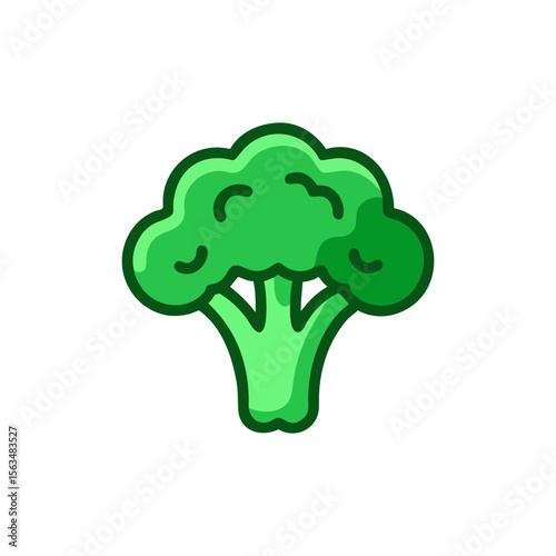 Modern icon of broccoli in clean vector style. Ideal for mobile health apps, infographics about diet, nutrition dashboards, or UI elements for recipe tools.