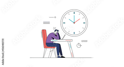 Frustrated student overwhelmed by endless study tasks and looming deadlines feeling immense pressure and fatigue
