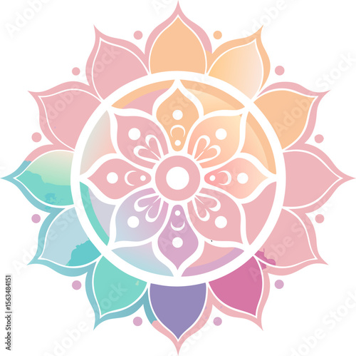 Pastel Watercolor Alpona Vector for Visiting Card Front