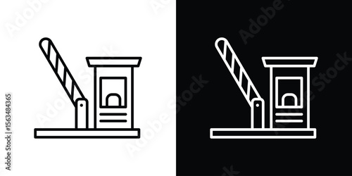 Toll road icon Design concept. Black and white line icons