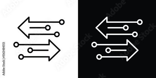 Transfer icon Design concept. Black and white line icons