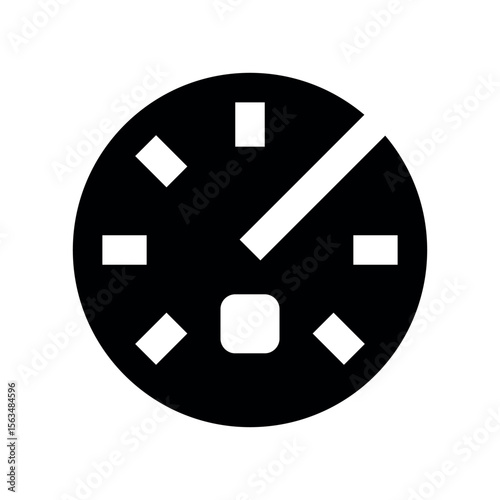 Illustration of black speedometer gauge icon vector graphic illustration for dashboard performance and measurement design vector