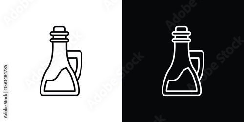 Vinegar icon Design concept. Black and white line icons