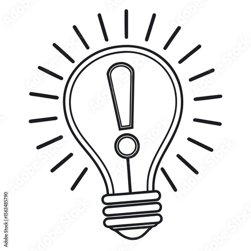 Bright idea exclamation symbol lightbulb exclamation mark