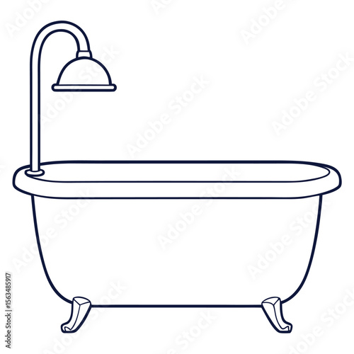 Clawfoot bathtub with shower head bathroom vintage