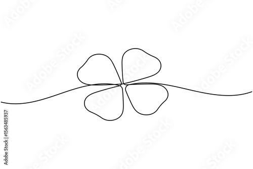Continuous line shamrock vector with clover shape outline suitable for modern decoration