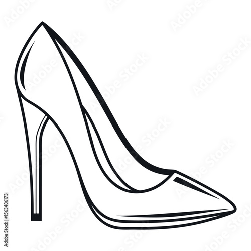 Elegant black stiletto heel shoe footwear fashion