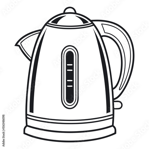 Electric kettle with water level indicator kitchen appliance