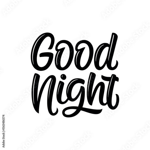 Good Night Script lettering typography