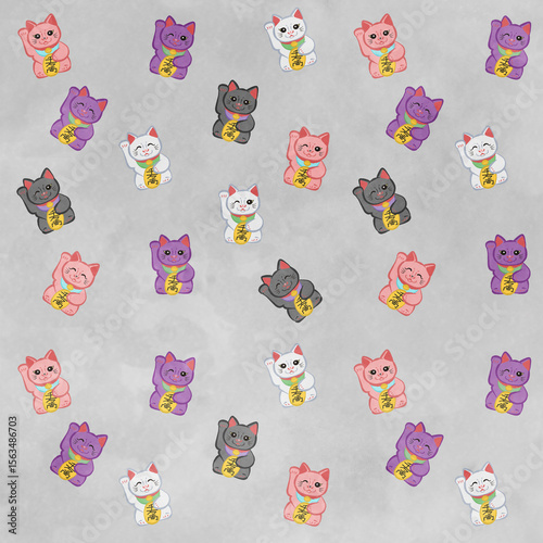 Cute Mankineko pattern White Ver