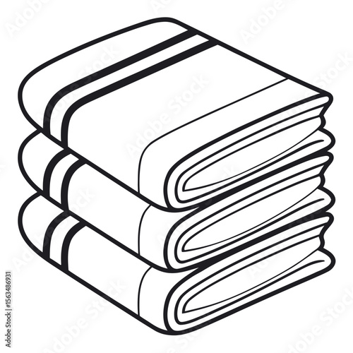 Stacked folded towels with stripes textile fabric