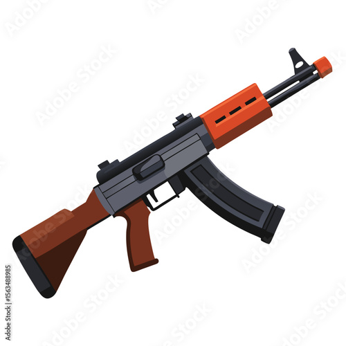 assault rifle weapon isolated on white background