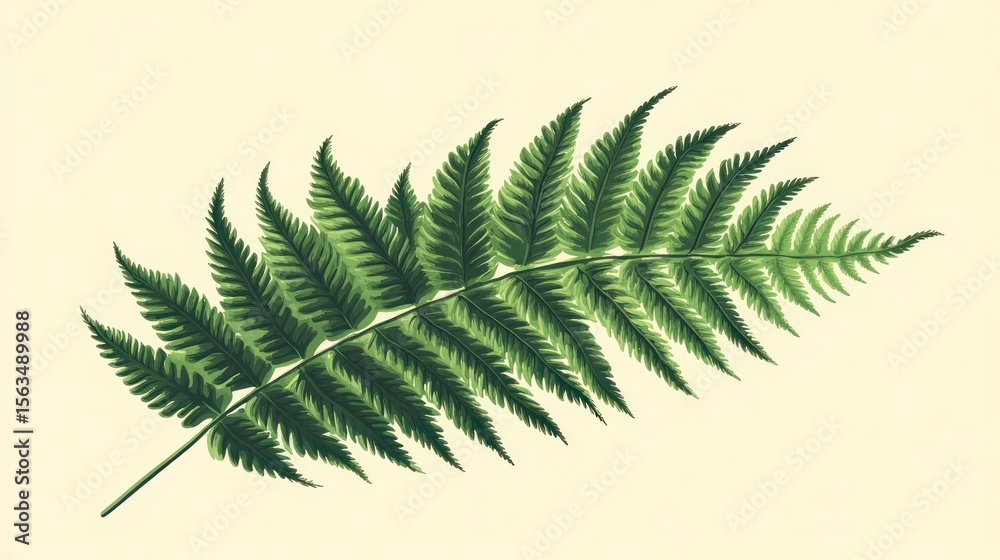 Obraz premium Detailed illustration of a fern frond
