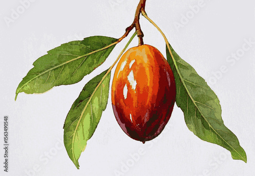 Palm Verdancy palm fruit tree isolated watercolor vector illustration svg