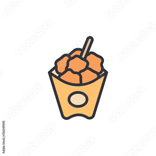 Delightful Illustration Of Fried Chicken Nuggets In A Serving Container