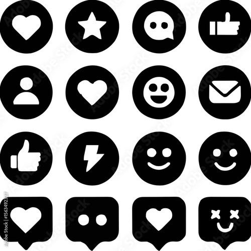 Set of 20 Social Media and Communication Icons – Vector Line Icons for Apps and UI