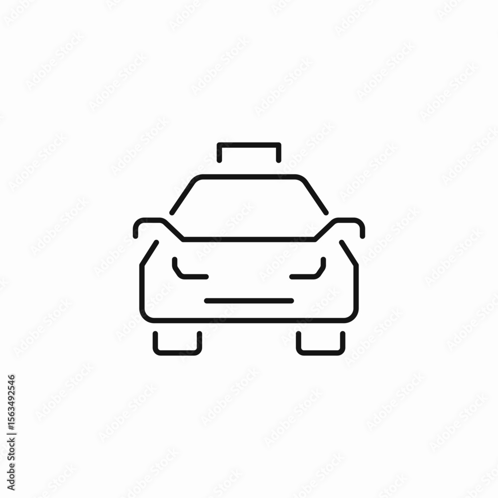 Obraz premium front view taxi icon sign vector