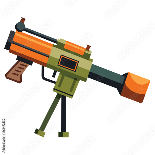 autocannon weapon isolated on white background