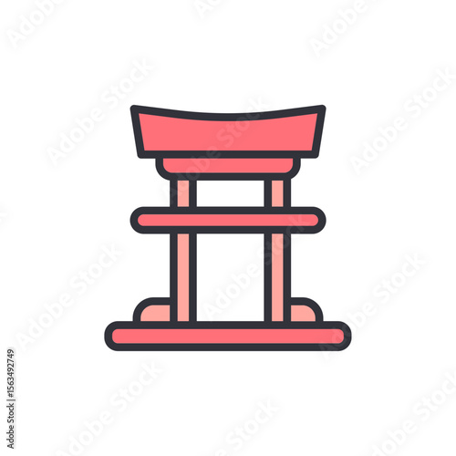Elegant Pink Torii Gate Symbolizing Passage And Cultural Significance