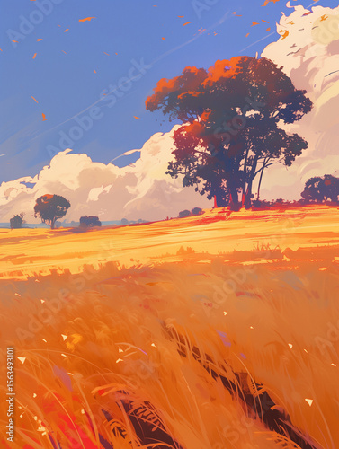 autumn landscape with tree