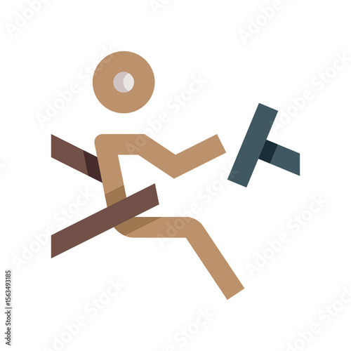 Illustration of abstract stick figure relay race team passing baton graphic design vector illustration artwork concept vector