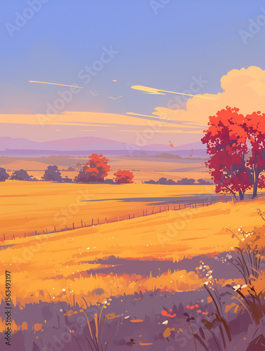 autumn landscape with tree
