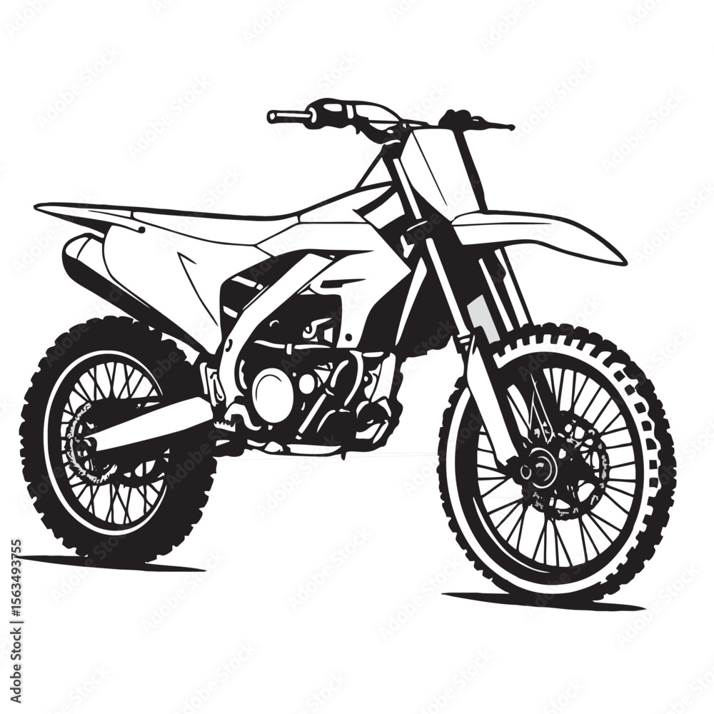 Fototapeta premium image of dirt bike silhouette on white background