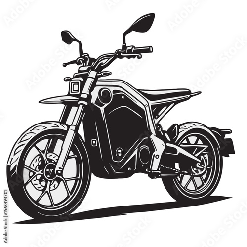 image of dirt bike silhouette on white background