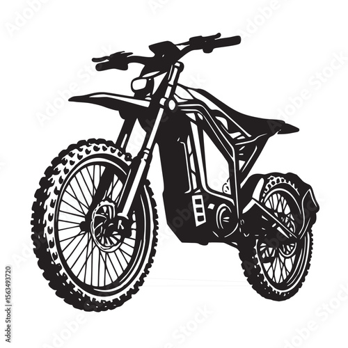 image of dirt bike silhouette on white background