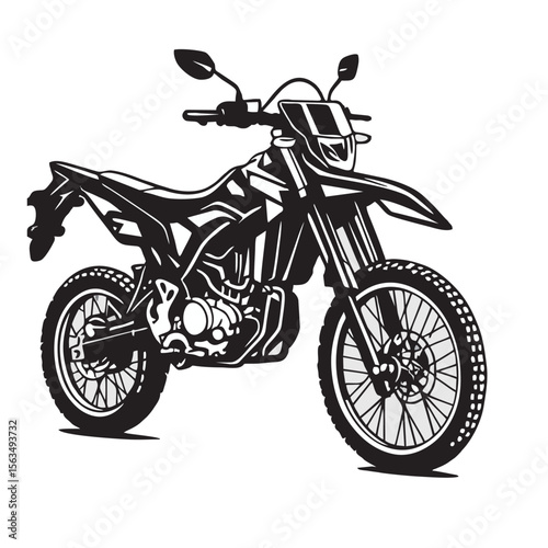 image of dirt bike silhouette on white background