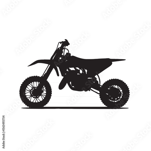 image of dirt bike silhouette on white background