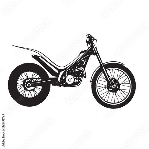 image of dirt bike silhouette on white background