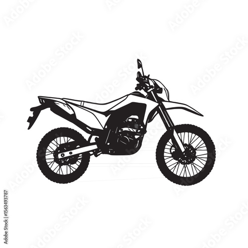 image of dirt bike silhouette on white background