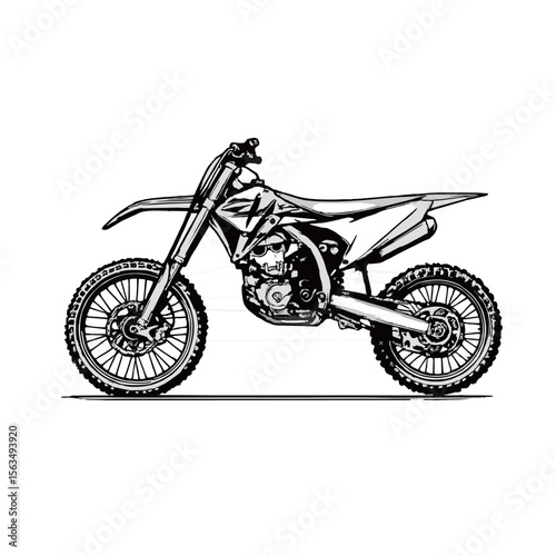 image of dirt bike silhouette on white background