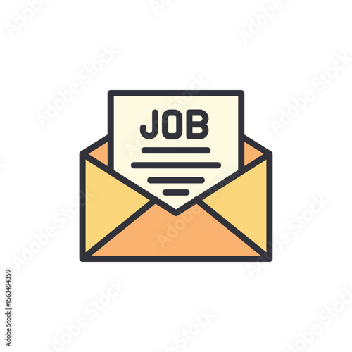 Envelope With Job Offer Inside Represents Career Opportunities Concept