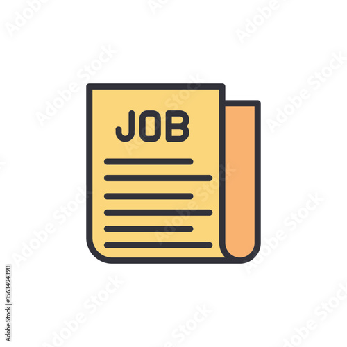 Stylish Job Posting Illustration On Transparent Background With Text Lines
