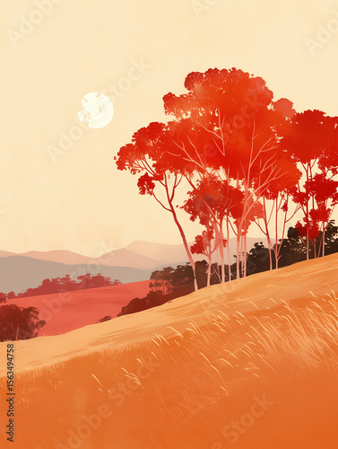 autumn landscape with tree