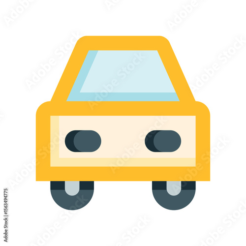 Illustration of yellow car illustration for transportation themes and vehicle design projects, simple auto graphic element vector
