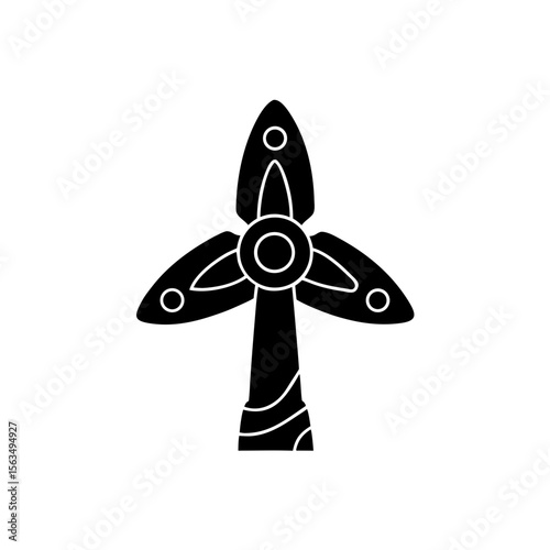 creative details wind turbine icon vector illustration