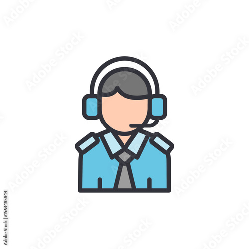 Friendly Customer Support Representative Wearing A Headset Icon