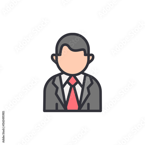 Modern Graphic Of A Business Man Wearing A Formal Suit And Tie