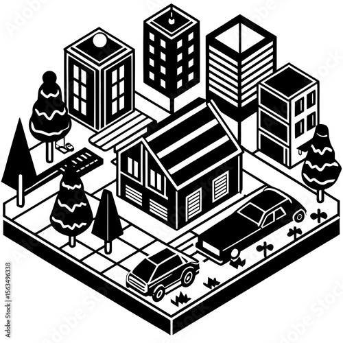 vector illustration of city buildings