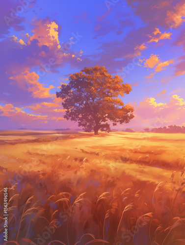autumn landscape with tree